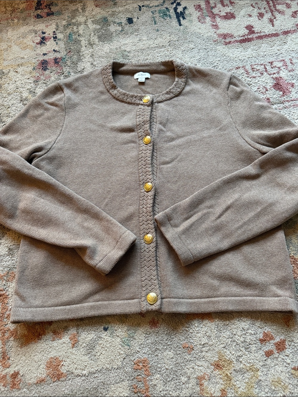 J. Crew Brown Knit Button-Front Cardigan